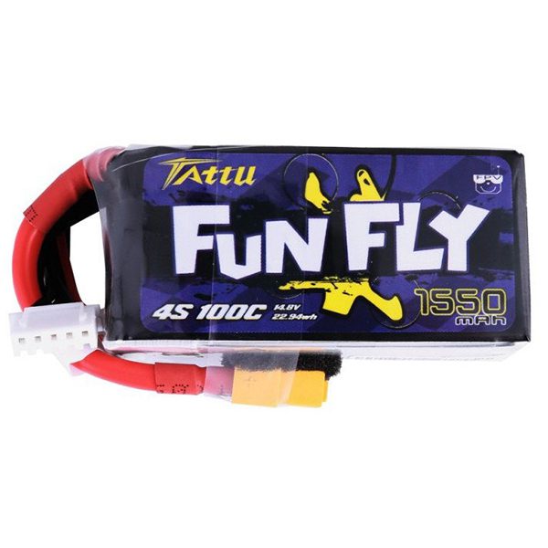 Battery Tattu Funfly 1550mAh 14,8V 100C 4S1P - iDrones.Ro