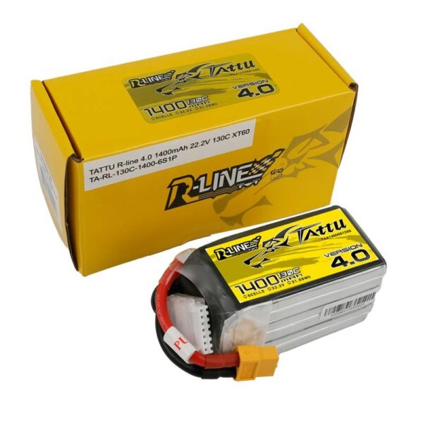 Battery Tattu R-Line 4.0 1400mAh 22.2V 130C 6S1P XT60 - iDrones.Ro