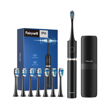 FairyWill Sonic toothbrush with head set and case FW-P11 (Black)