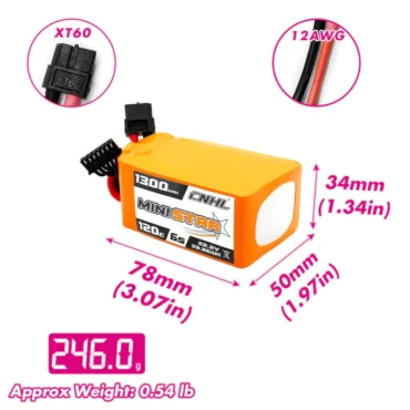 Baterie CNHL MiniStar 1300mAh 22.2V 6S 120C Lipo XT60