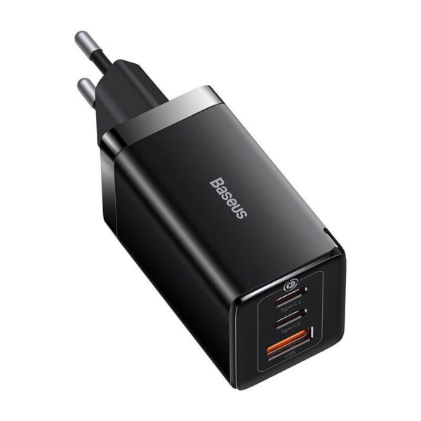 Încărcător Baseus GaN5 Pro 2xUSB-C + USB, 65W (negru) - iDrones.Ro